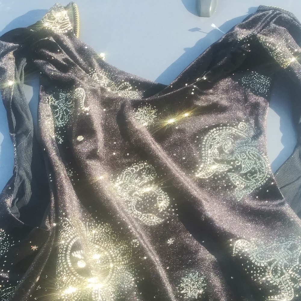 Black and gold glitter dress